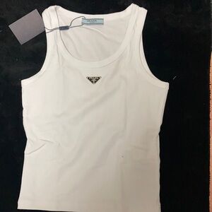 Prada White Fitted Tank top